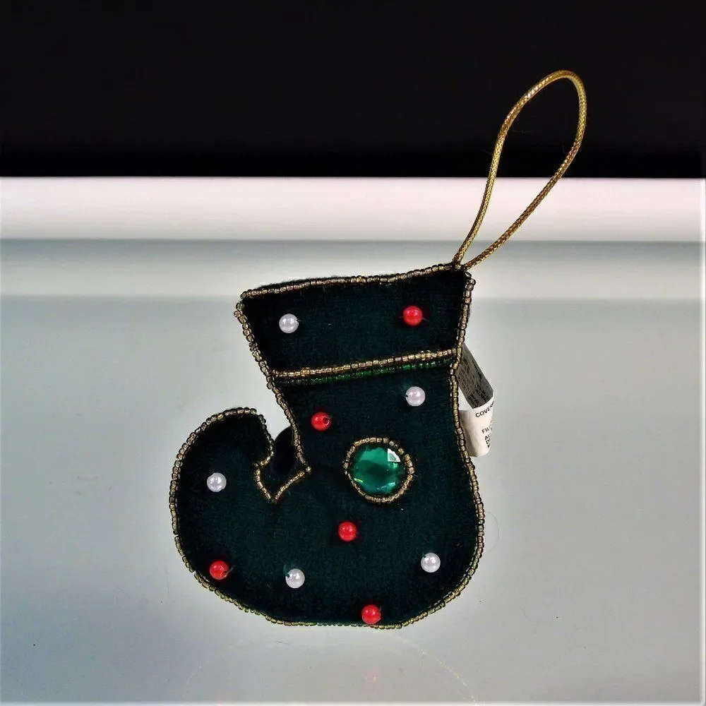 Miniature Stocking Christmas Ornament Bejeweled